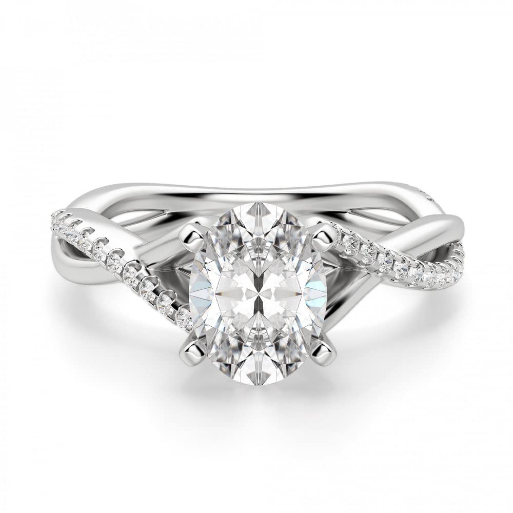 4 CT Oval Moissanite Engagement Ring Wedding Bridal Set, Diamond Anniversary Ring, Solitaire Halo-Setting Vintage Silver Ring for Women - Perfect for Proposals, Weddings & Special Occasions
