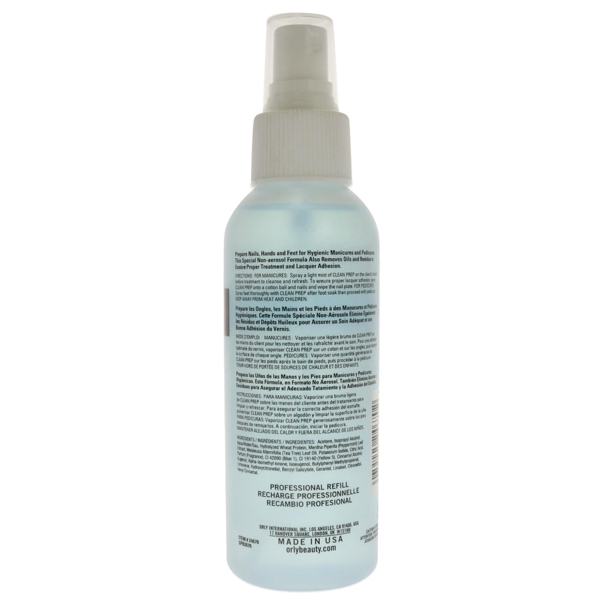 ORLY Clean Prep Nail Treatment Solution - 118ml for Hygienic Manicures & Pedicures | Perfect for Salon, Home, and Professional Nail Care