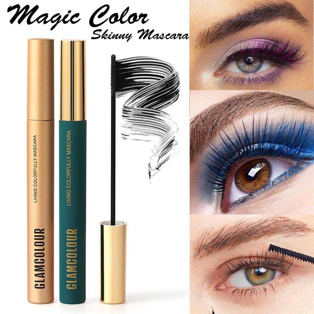Naiart Magic Color Skinny Eyelash Curler & Silk Fiber Mascara Set - Waterproof, Black | Perfect for Natural Lashes, Daily Makeup & Special Occasions