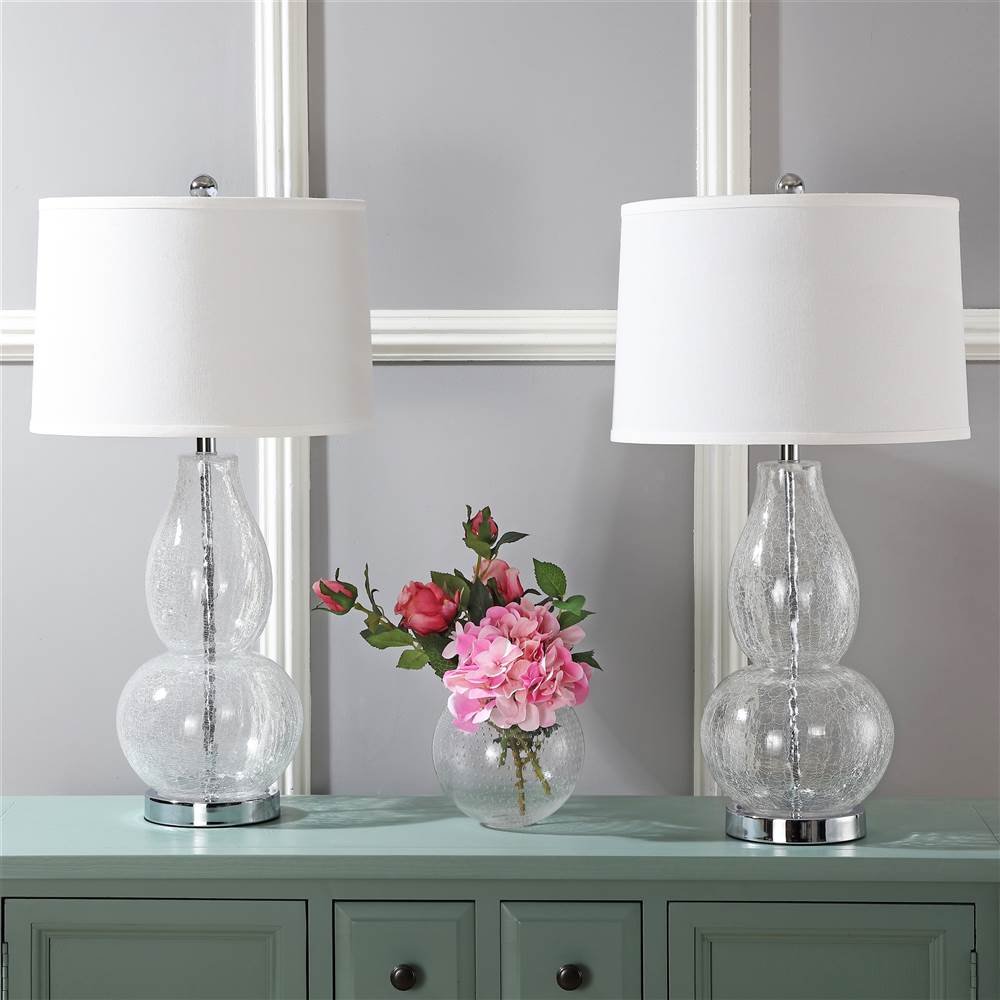 SAFAVIEH Mercurio Crackle Glass Double Gourd Table Lamp Set of 2 - 29