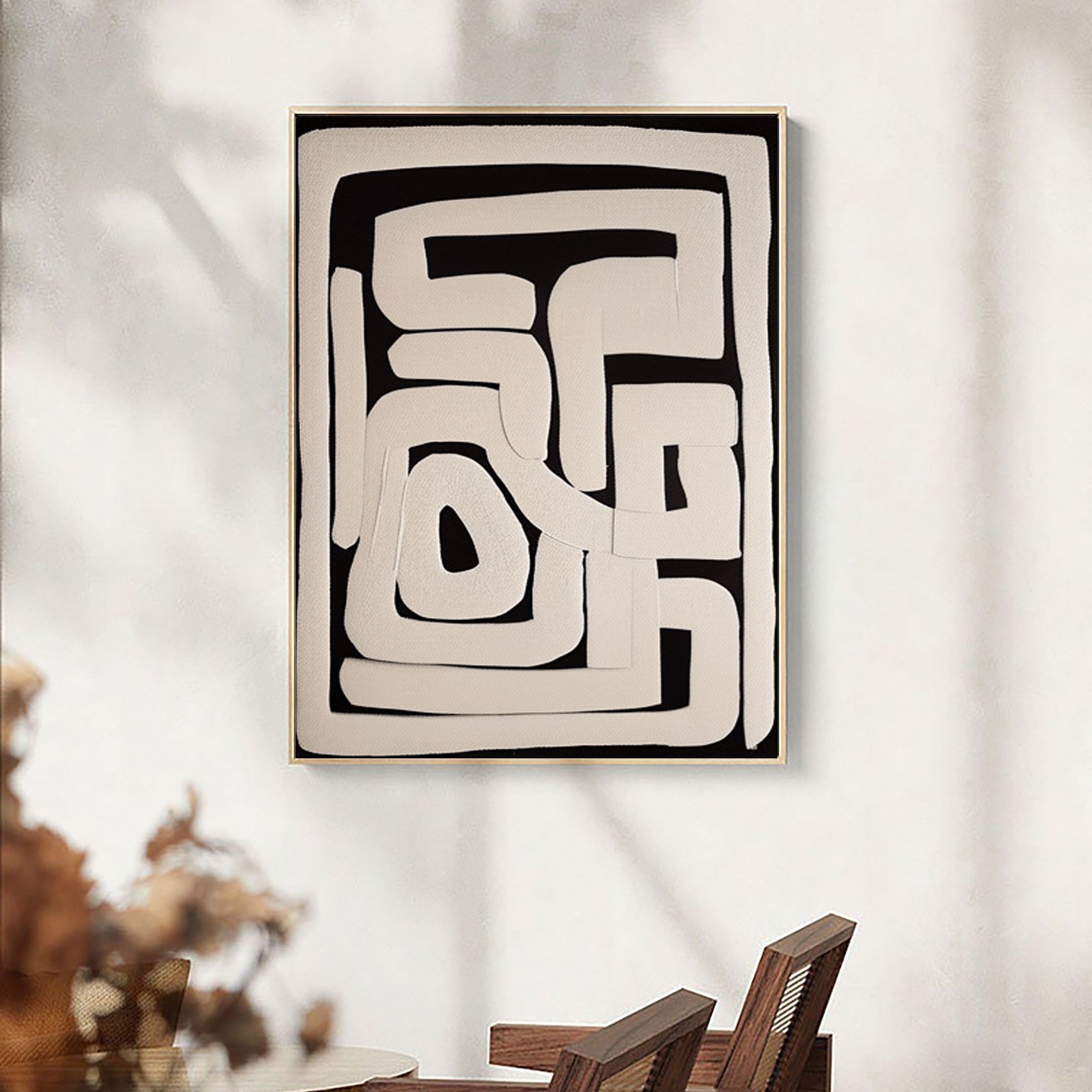 Beige & Brown Abstract Wall Art Print #BB002 - Modern Home Decor for Living Room, Bedroom & Office