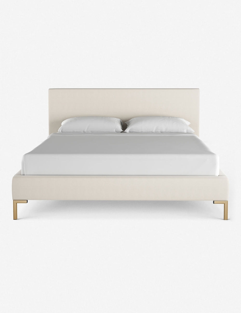 Deva Queen Size Platform Bed Frame with Wooden Slats - Modern Minimalist Bedroom Furniture for Small Spaces & Apartments | Sturdy Support & Easy Assembly