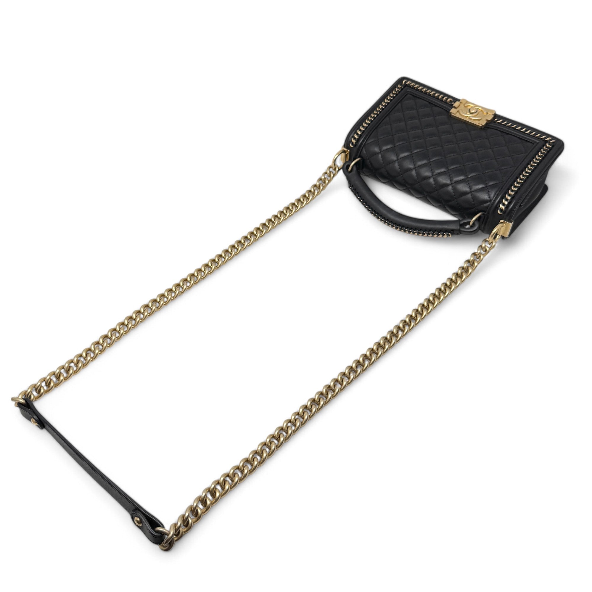 Chanel Black Medium Boy Top Handle Bag - Luxury Designer Handbag for Women | Perfect for Evening Parties, Date Nights & Special Occasions