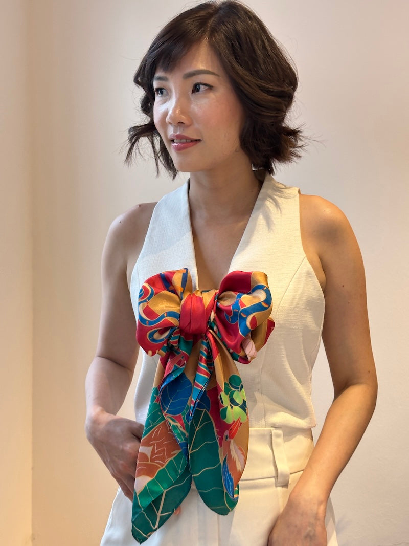 Snakes and Ladders Silk Scarf - Luxury Fashion Accessory for Women, Elegant Gift for Board Game Lovers - Perfect for Parties, Travel and Special Occasions