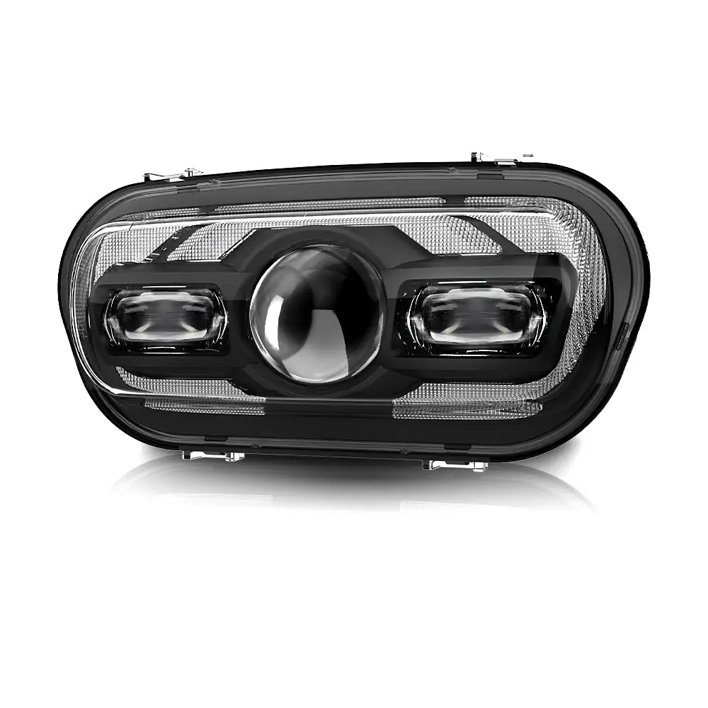 H4 LED Headlight Kit for 2008-2017 Harley Davidson Dyna Fat Bob with DRL - High Brightness Motorcycle Headlight Replacement for Night Riding & Safety
