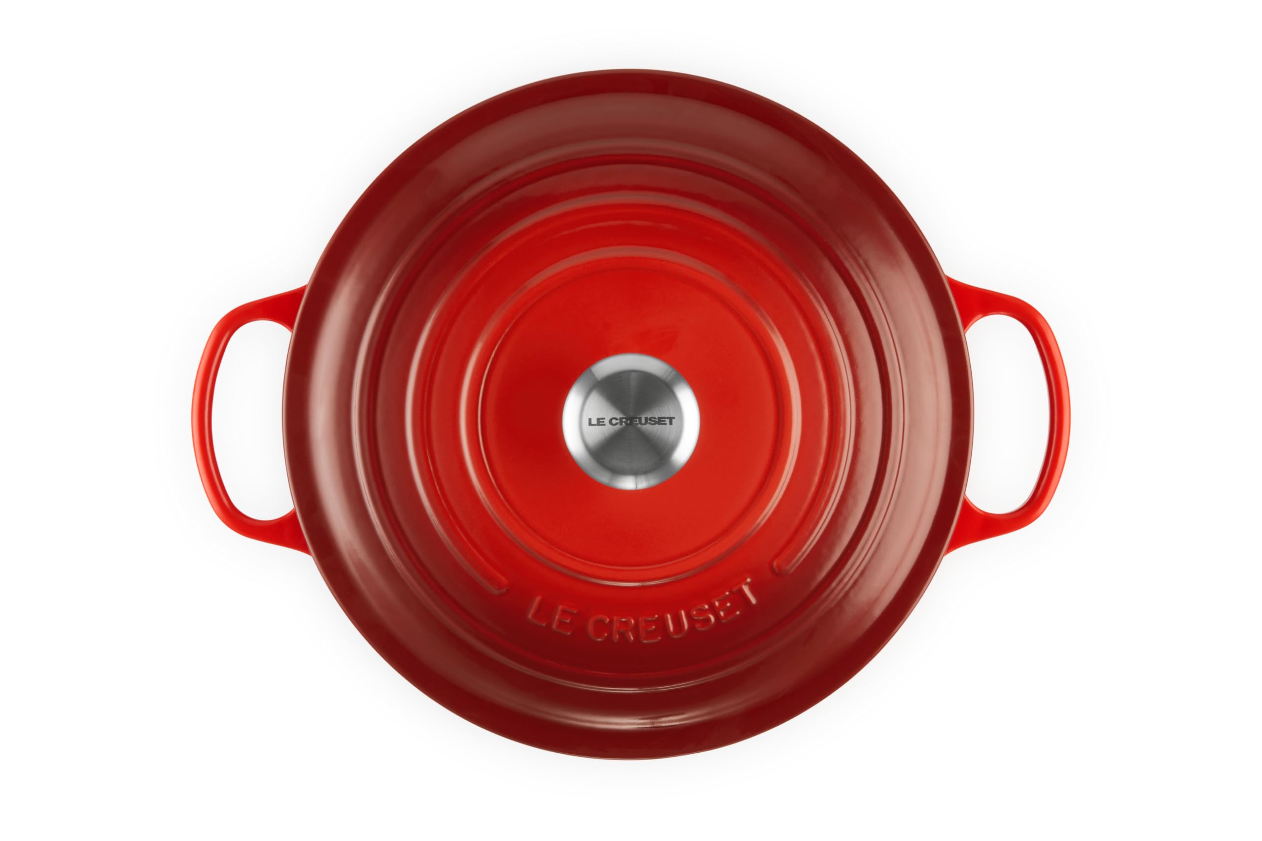Le Creuset 7.25 qt Enameled Cast Iron Dutch Oven - Signature Round Pot in Cerise Red | Perfect for Braising, Stewing & Slow Cooking | Oven & Stovetop Safe