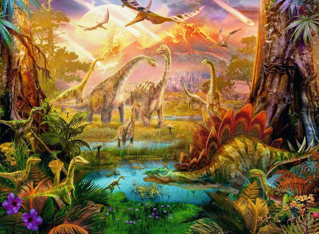Ravensburger 500-Piece Adult Jigsaw Puzzle - Land of Dinosaurs (16983) | Challenging Dinosaur Puzzle for Adults, Perfect for Relaxation & Family Game Night