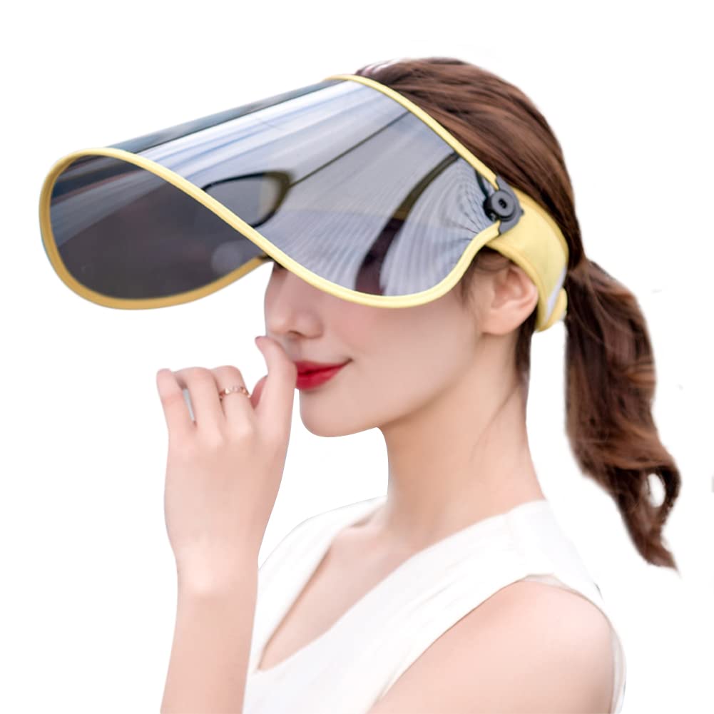 Adjustable Sun Visor Cap with UV Protection - Breathable Sweatband Sun Hat for Golf, Beach & Cycling - Transparent Outdoor Visor for Men & Women - Perfect for Sports, Travel & Summer Activities