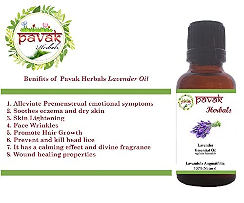PAVAK 100% Pure Natural Lavender Essential Oil for Hair Growth & Skin Care - Undiluted Aromatherapy Oil for Diffusers, Soap Making, Massage & Relaxation (50ml) - Perfect for Stress Relief, Sleep Aid & Home Spa Treatments