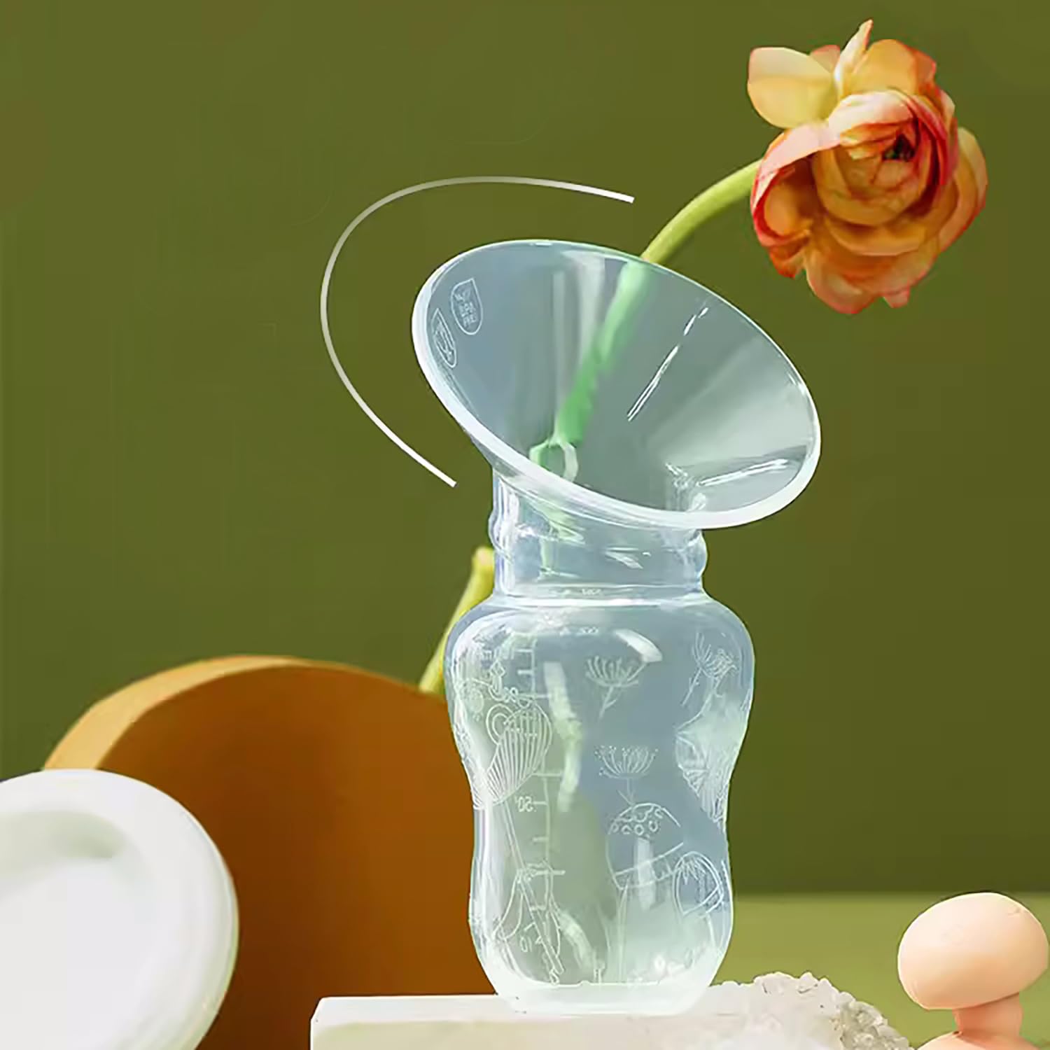 Yahaa Manual Breast Pump for Breastfeeding - BPA-Free Silicone Milk Collector (4oz/110ml) - Comfortable & Efficient Hands-Free Pump for Nursing Moms at Home, Work or Travel
