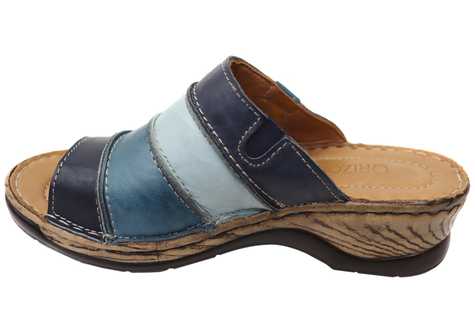 Orizonte Women's Comfortable Leather Slides Sandals - European Style Soft Sole Casual Shoes for Home, Beach & Travel