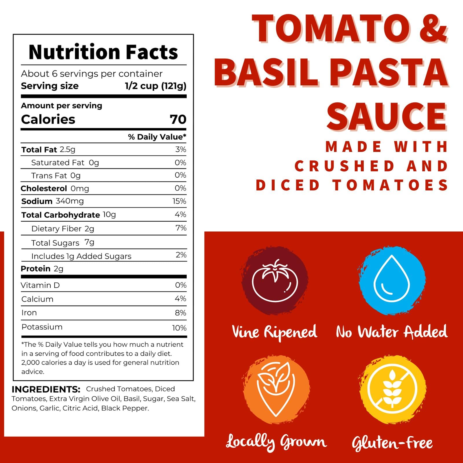 Dei Fratelli Tomato & Basil Pasta Sauce - 24 oz Jars (8 Pack) - No Water Added, Never from Tomato Paste - Authentic 5th Generation Italian Recipe - Perfect for Spaghetti, Lasagna & Family Dinners