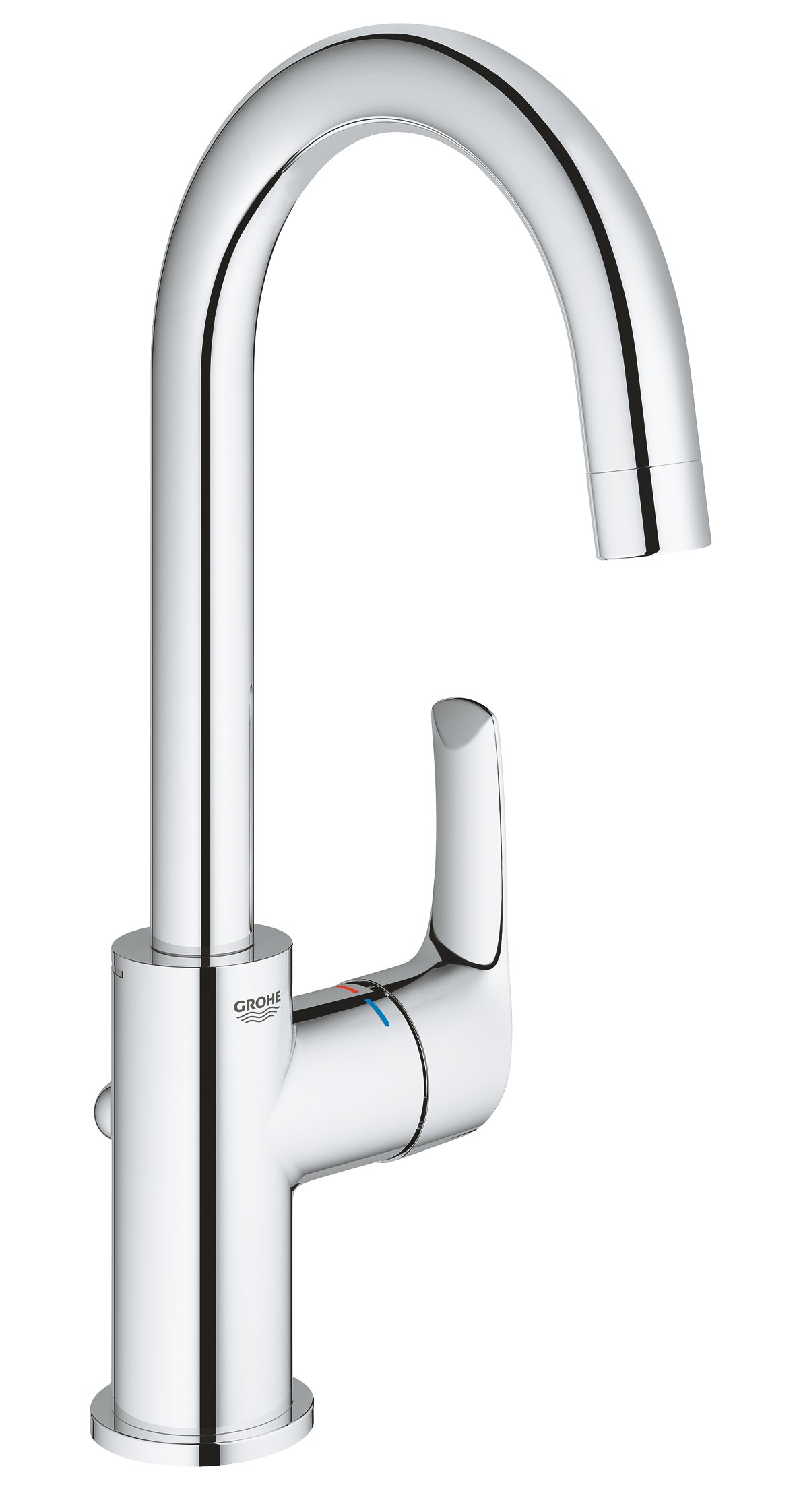 GROHE 23537002 Eurosmart Basin Faucet with Pop-Up Drain, High Swivel Spout, Chrome Finish - Perfect for Modern Bathroom Vanities and Powder Rooms