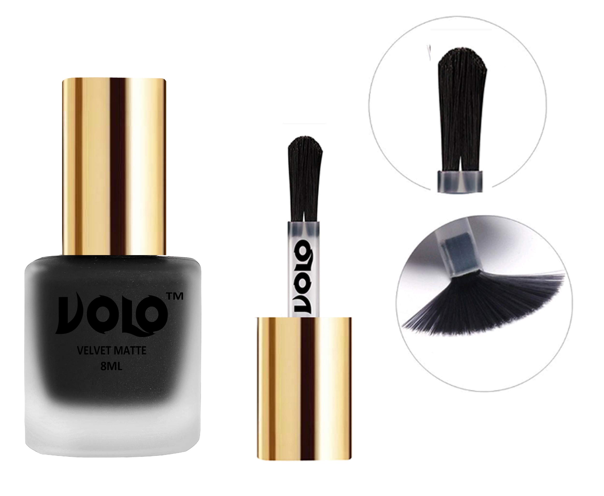 Volo Velvet Matte Nail Polish Set - Pack of 4 (Chocolate Brown, Black, Dark Green, Navy Blue) | Long-Lasting, Non-Chip Formula for Parties, Weddings & Special Occasions