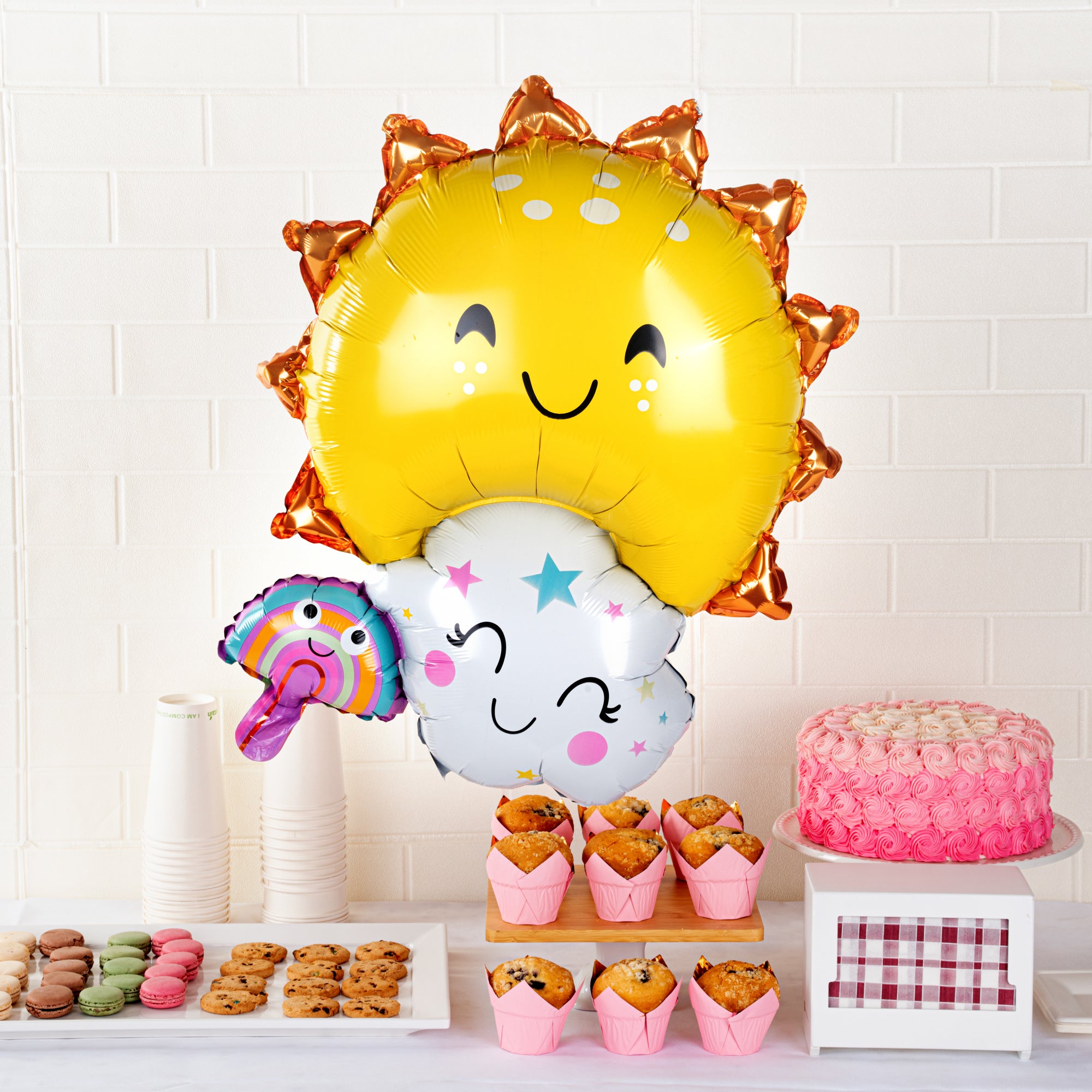 Balloonify Mylar Sun, Cloud & Rainbow Balloons - 30.25 x 23.25 Inch - 100 Count Box - Perfect for Birthday Parties, Baby Showers & Family Celebrations