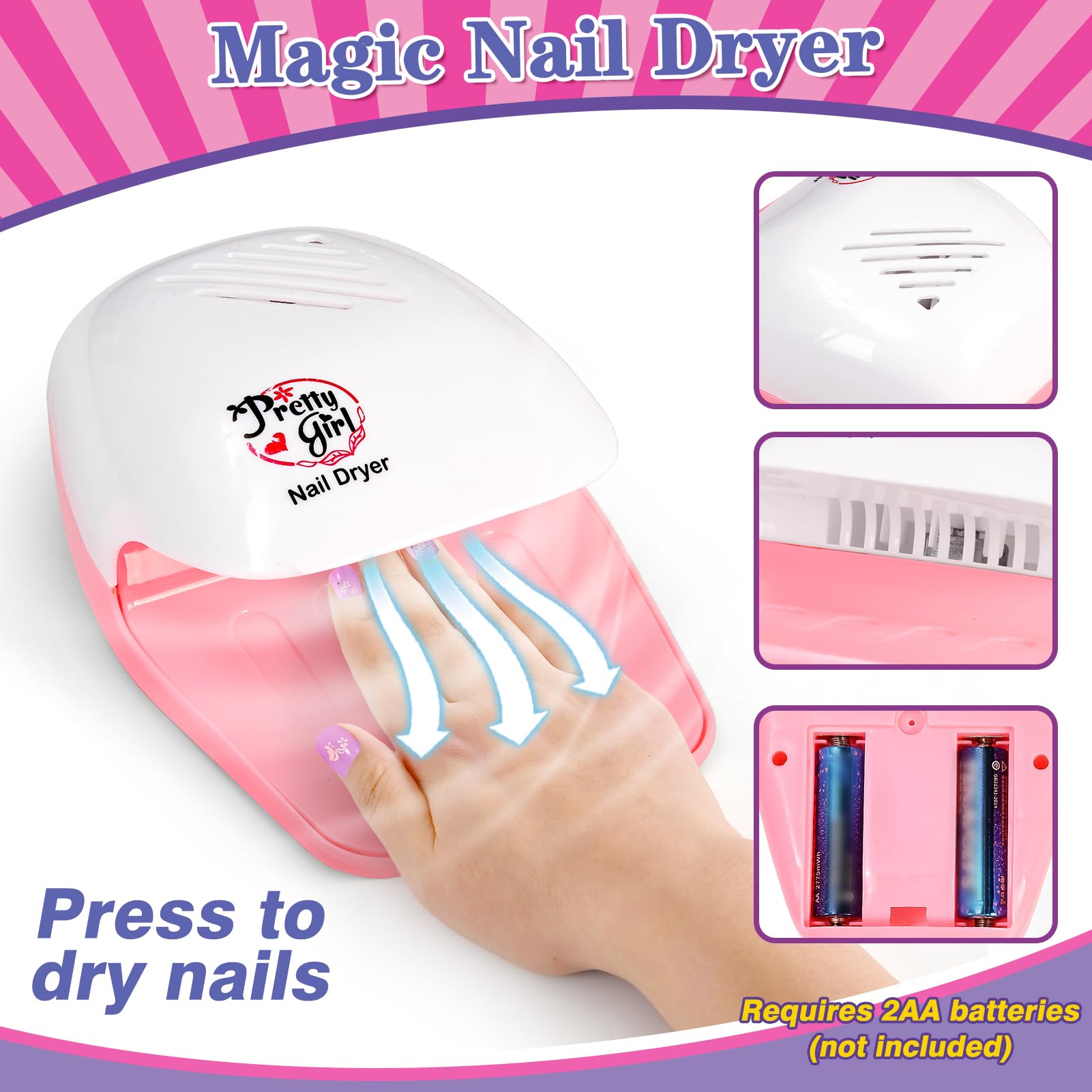 Kids Foot Spa & Nail Care Kit - Girls Manicure Pedicure Set with Massage Soak Tub & Nail Dryer | Perfect for Spa Day, Birthday & Christmas Gifts for Girls Ages 5-12 | Fun Salon Pretend Play & Relaxation at Home