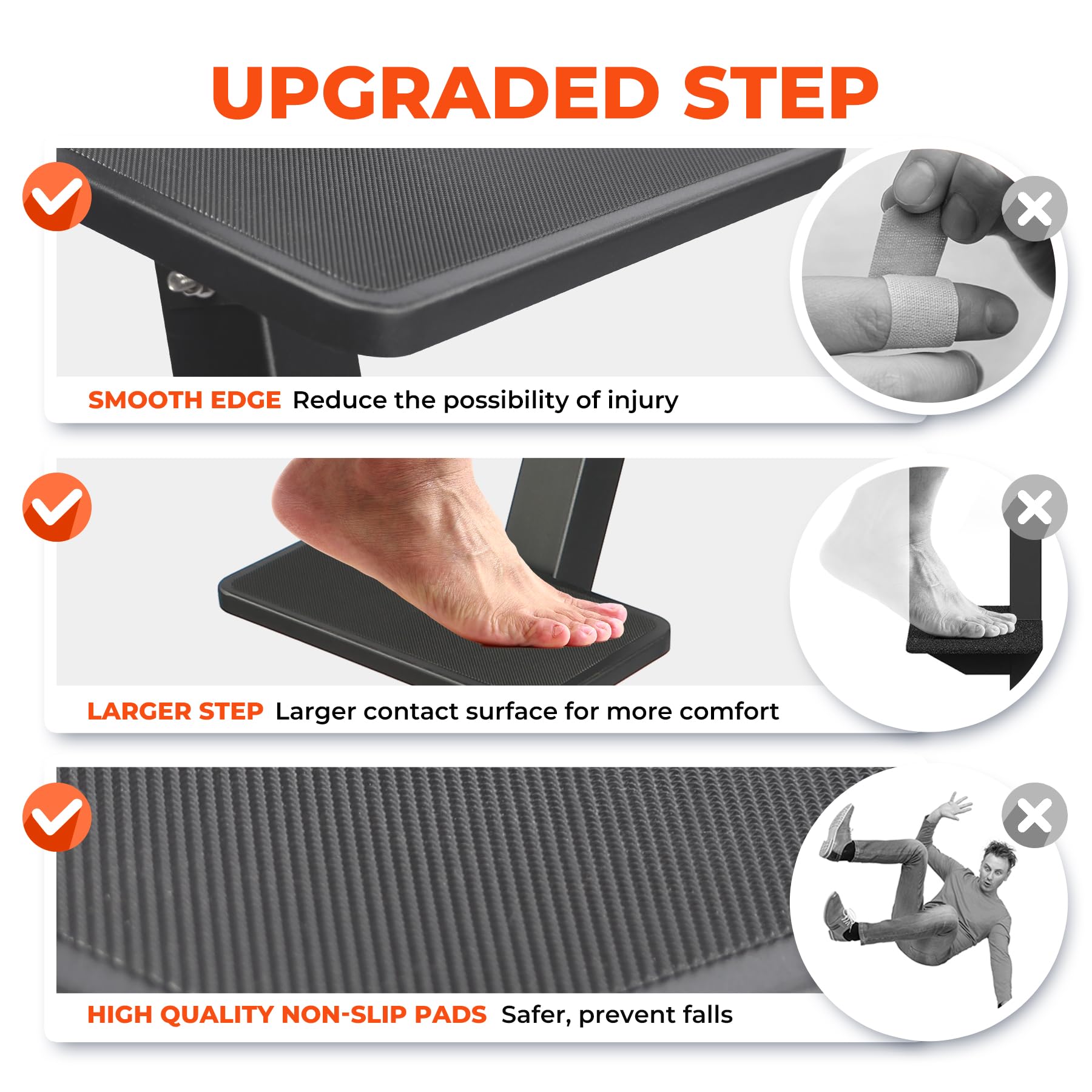 Heavy Duty 3 Step Boat Trailer Ladder - 400 LB Capacity with Non-Slip Surface & Sturdy Handle - Universal Fit for Bass Boats, Pontoon Boats & Trailers - Perfect for Easy Boarding & Safe Water Access