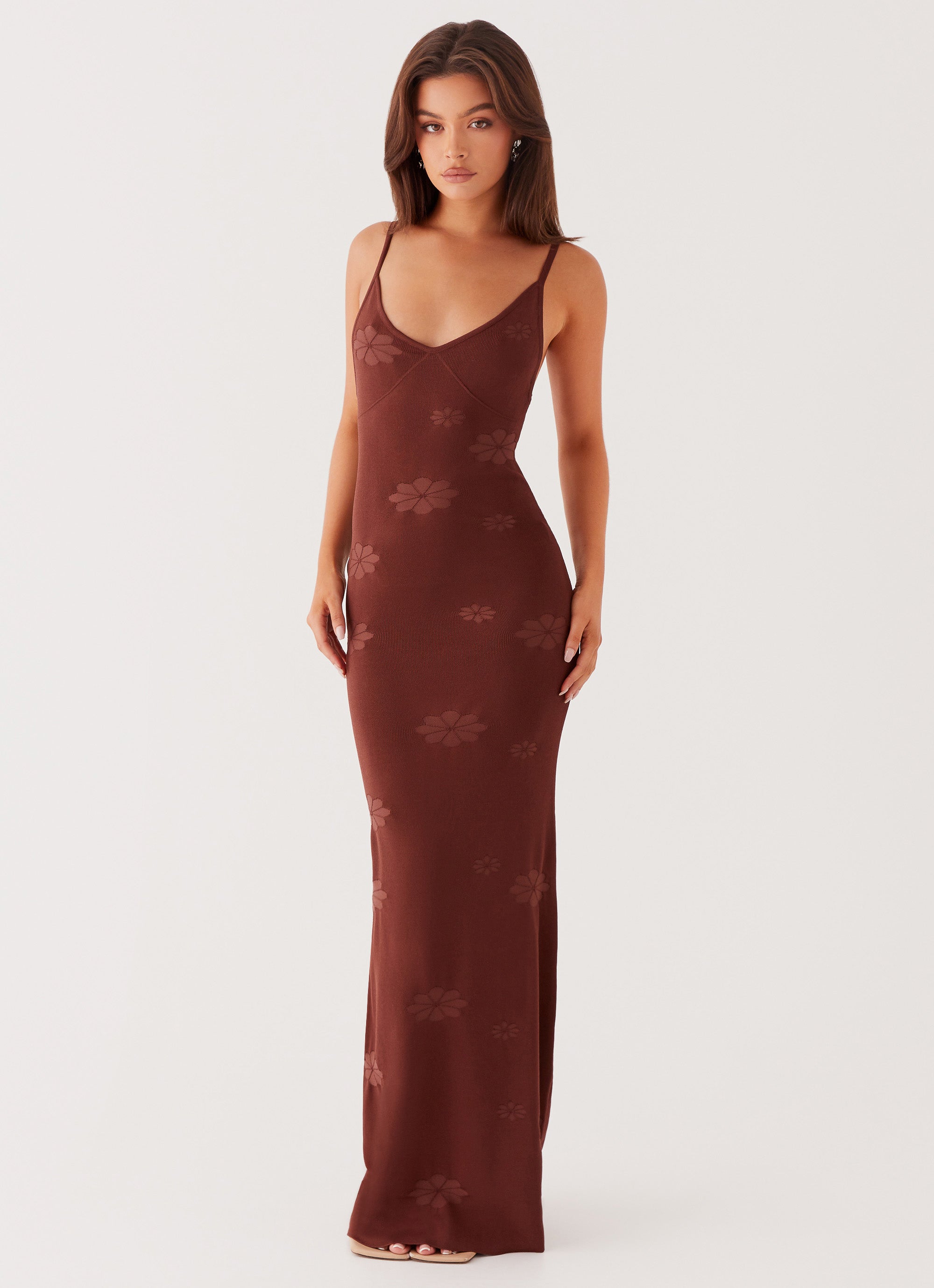 Celeste Maxi Dress in Chocolate Brown - Elegant Long Flowy Dress for Women | Perfect for Summer, Beach, Weddings & Special Occasions