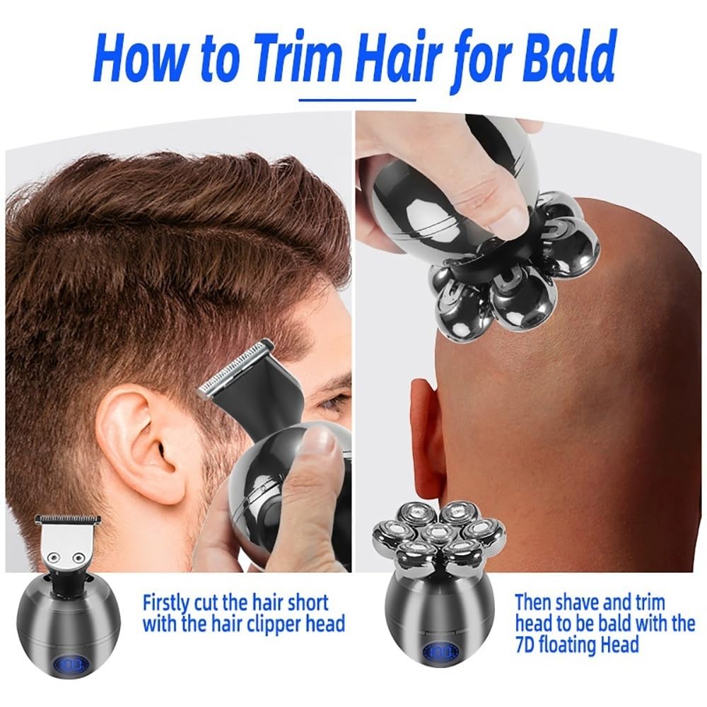Rechargeable 5-in-1 Electric Head Shaver for Men - Multi Grooming Kit with Beard Trimmer, Body Shaver & Facial Razor | Perfect for Travel, Home Use & Grooming Gifts for Men