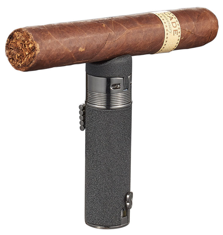Visol Saddle Triple Torch Lighter - Black Matte Windproof Butane Lighter for Cigars, Outdoor Camping & BBQ (3 Flame Jet Torch)