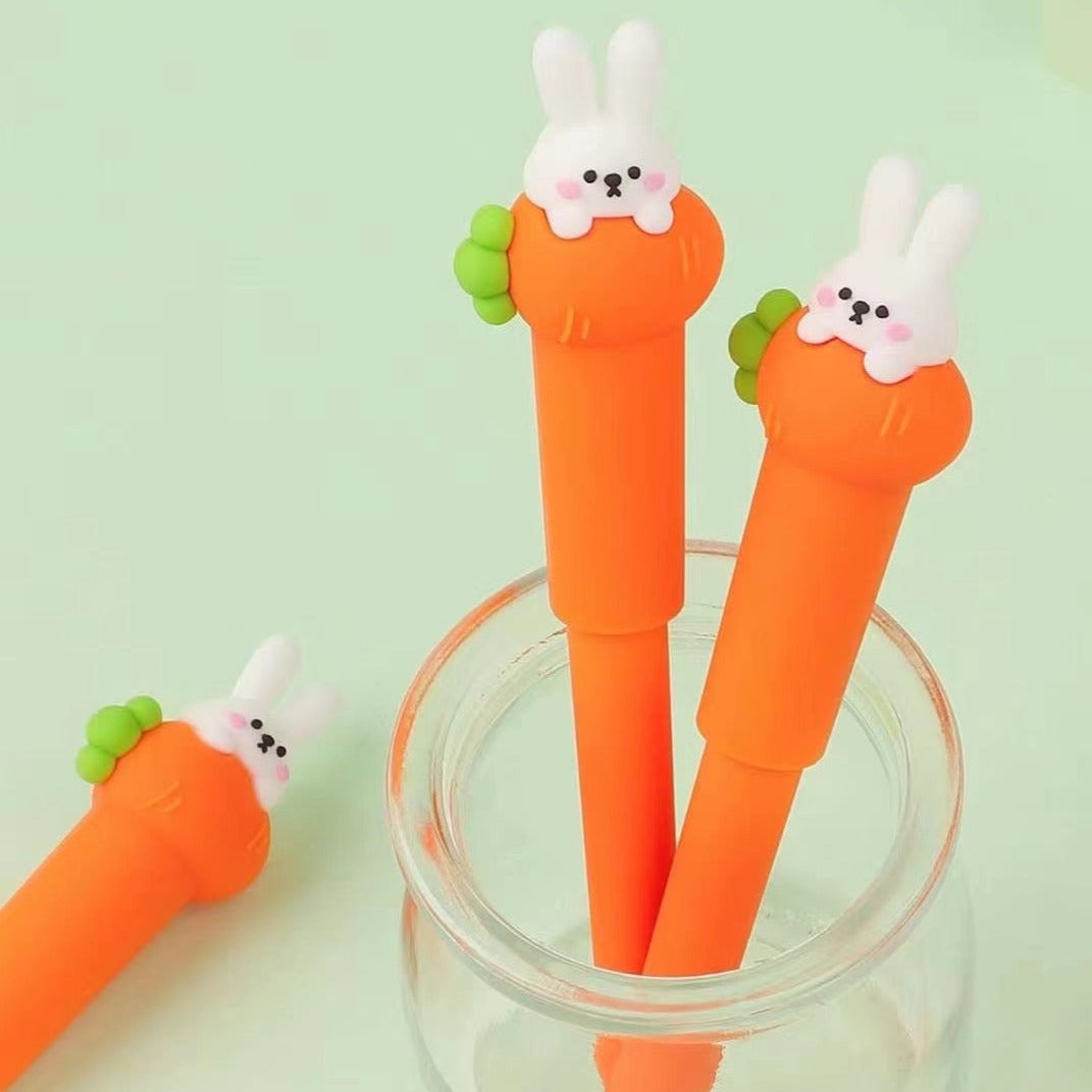 Cute Bunny Carrot Rollerball Pen - Fun Writing Instrument for Easter Gifts, School Supplies & Office Stationery - Perfect for Journaling, Note Taking & Creative Writing