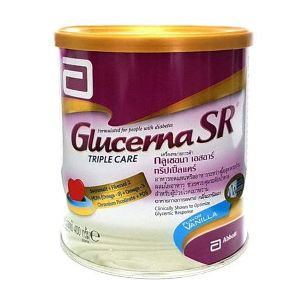 Glucerna SR Vanilla Flavor Meal Replacement Shake - Complete Balanced Nutrition for Diabetes Management - 400g (2 Packs) - Ideal for Breakfast, Snacks or Weight Control