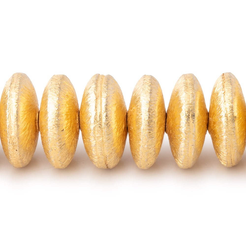 12mm 22KT Gold Plated Copper Disc Brushed Beads - 8 Inch 39 Pieces for Jewelry Making, DIY Crafts, and Home Decor