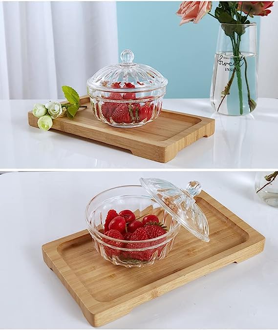 123Arts 4-Piece Plastic Candy Dishes Set with Lids - Sugar Bowls, Spice Jars & Storage Containers for Kitchen, Party, and Home Organization | BPA-Free, Airtight Food Storage Solution