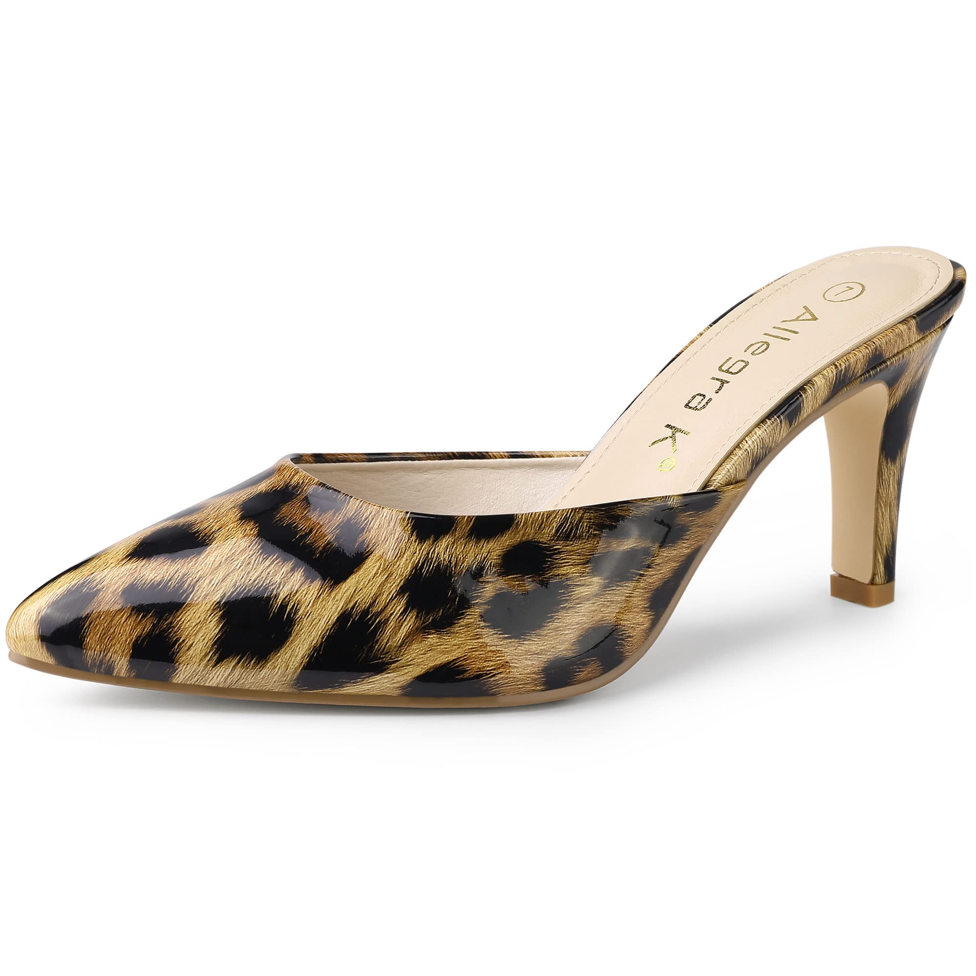 Allegra K Women's Pointed Toe Stiletto Heel Slide Mules - Elegant Open Back Dress Shoes for Party, Wedding & Office Wear