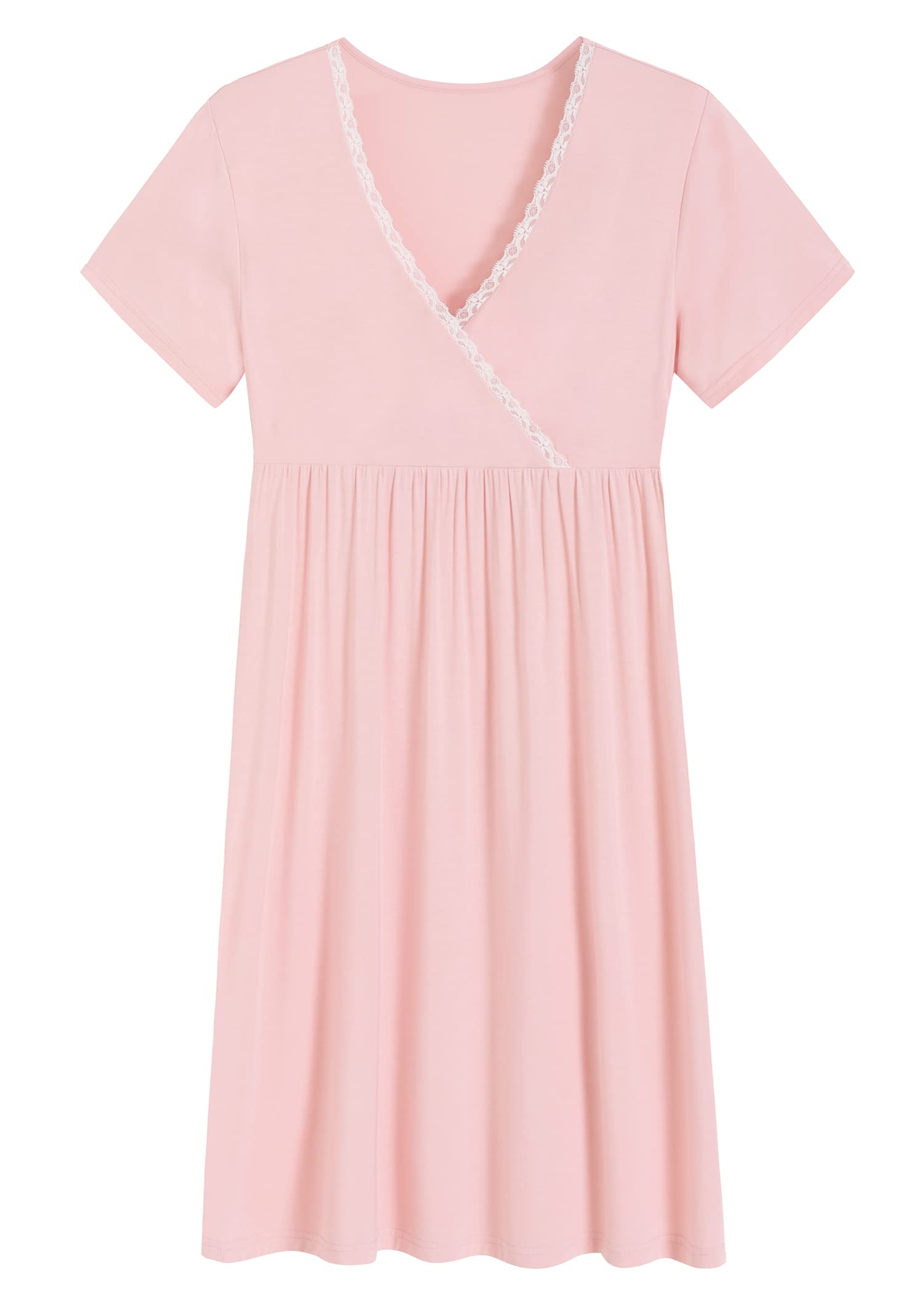 Comfortable Women's Bamboo Viscose Nursing Nightgown - Soft Breastfeeding Sleepwear for Moms | Perfect for Nighttime Nursing, Postpartum Recovery & Maternity Comfort