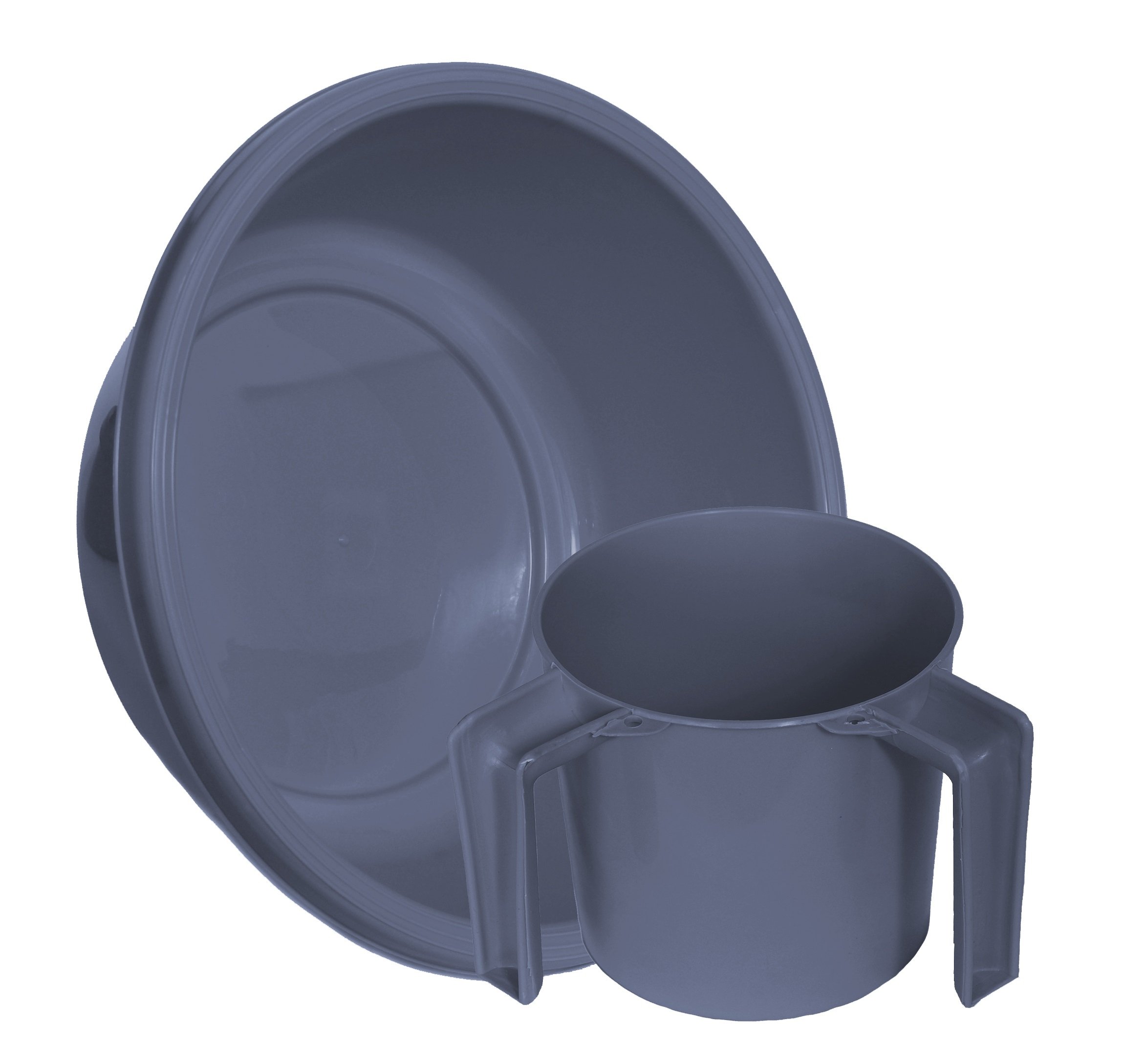 YBM Round Wash Cup & Basin Set - Gray for Netilat Yadayim & Negel Vasser Rituals