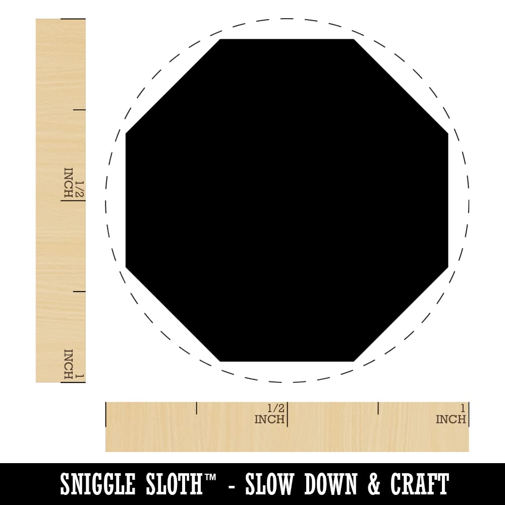 Self-Inking Rubber Stamp - 1 Inch Octagon Solid Stamp with Red Ink for Crafting, Planners, Scrapbooking & DIY Projects - Perfect for Office, School & Home Use