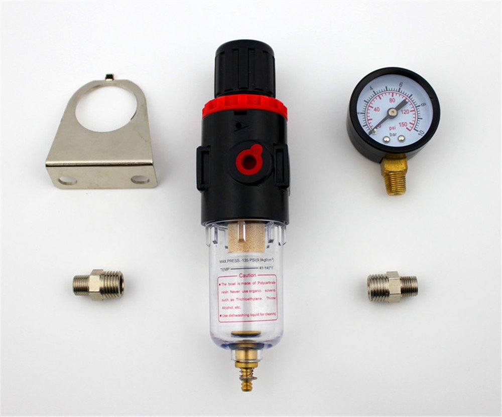 ABESTAIR Christmas Deals Airbrush Compressor with Pressure Regulator, Water Trap Filter & Moisture Gauge - Perfect for Painting, Crafting & DIY Projects
