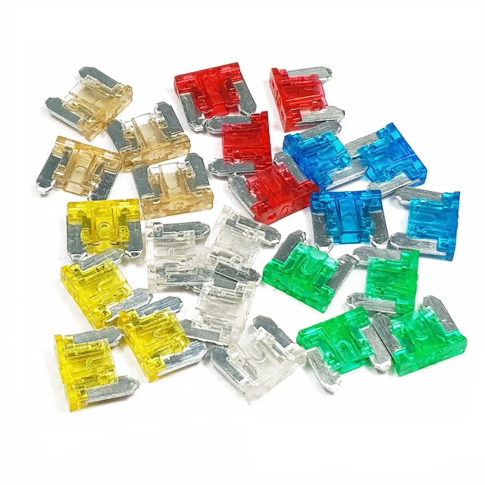 24-Piece Car Blade Fuses Assortment Kit - 5A 10A 15A 20A 25A 30A Low Profile Mini Automotive Fuses for Car, Boat, Truck & SUV - Essential Vehicle Electrical Protection & Emergency Roadside Repair Kit