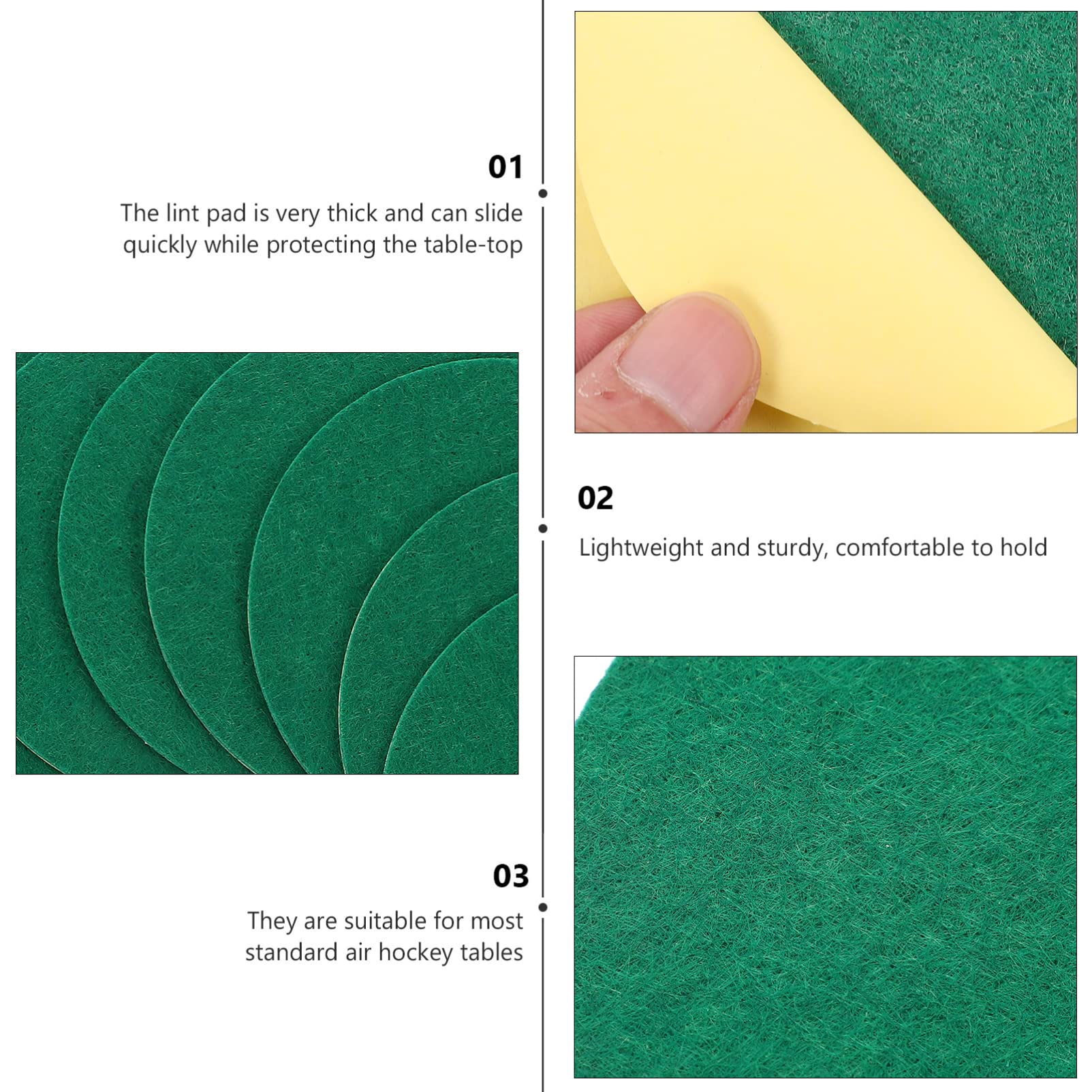 Veemoon 10pcs Premium Polyester Fiber Air Hockey Pusher Patches - Replacement Pads for Hockey Bats & Table Accessories - Perfect for Home Game Rooms, Arcades, and Family Fun Nights