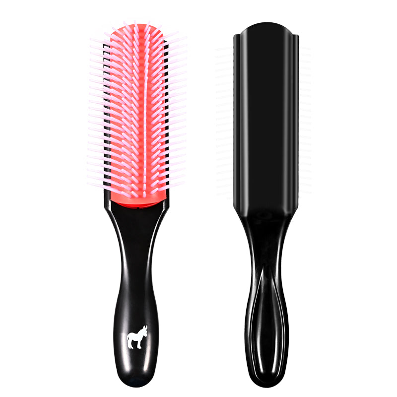 9 Row Classic Cushion Hair Brush for Men - Gentle Scalp Massage & Styling - Perfect for Daily Grooming, Salon Styling & Travel Essentials