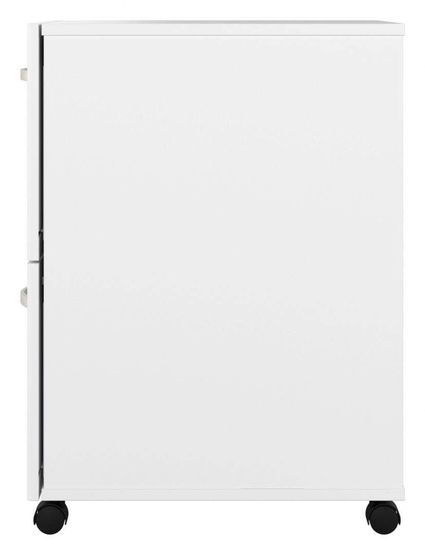 Zaniah 2 Drawer Mobile File Cabinet - Compact Rolling Storage Organizer for Office & Home, Available in Black/White/Gray - Perfect for Documents, Supplies & Small Space Organization