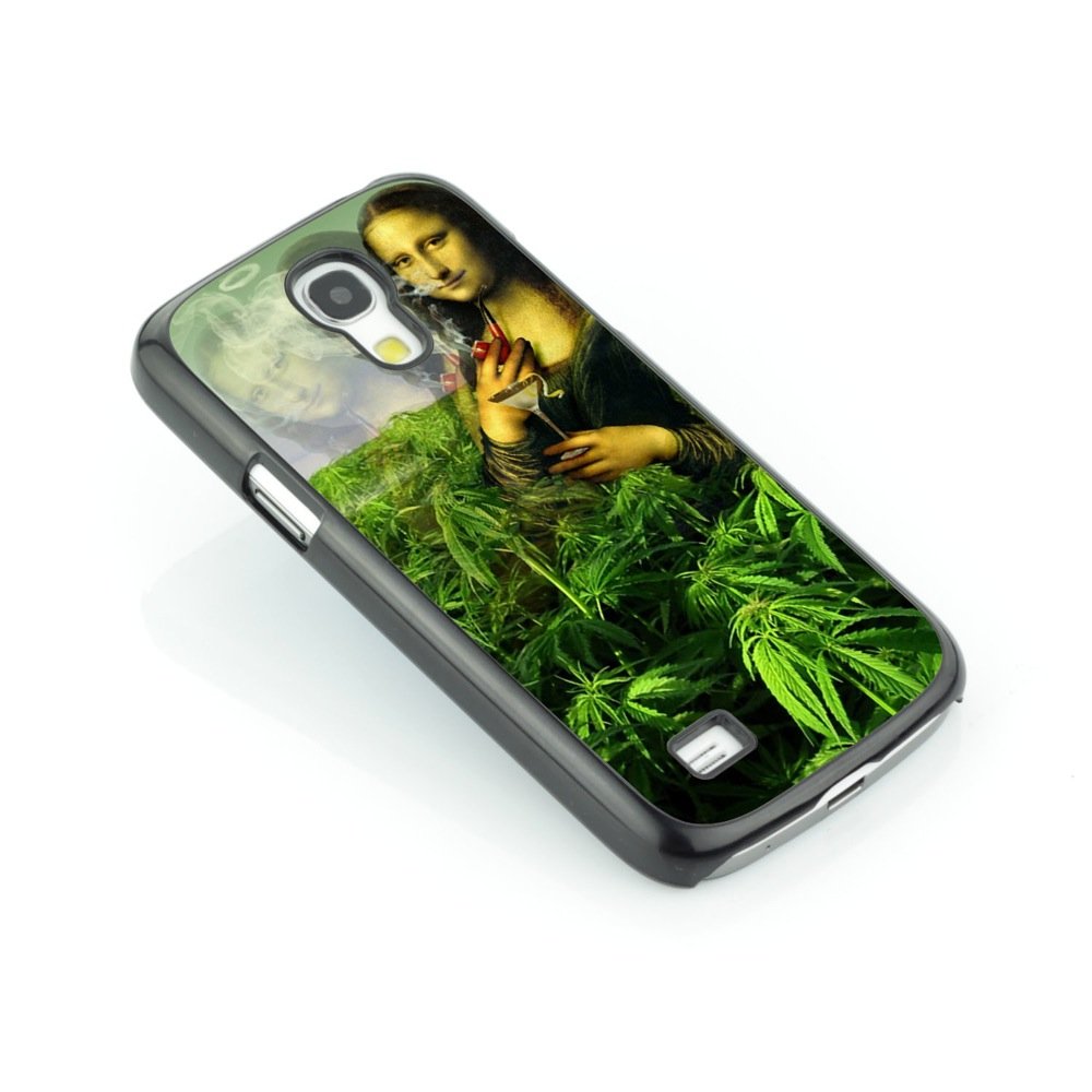 Premium Polycarbonate Hard Case for Samsung Galaxy S4 Mini - CelebrityCase Design (Mona Lisa Marijuana 420 Bud) - Durable Protection for Everyday Use, Work & Travel
