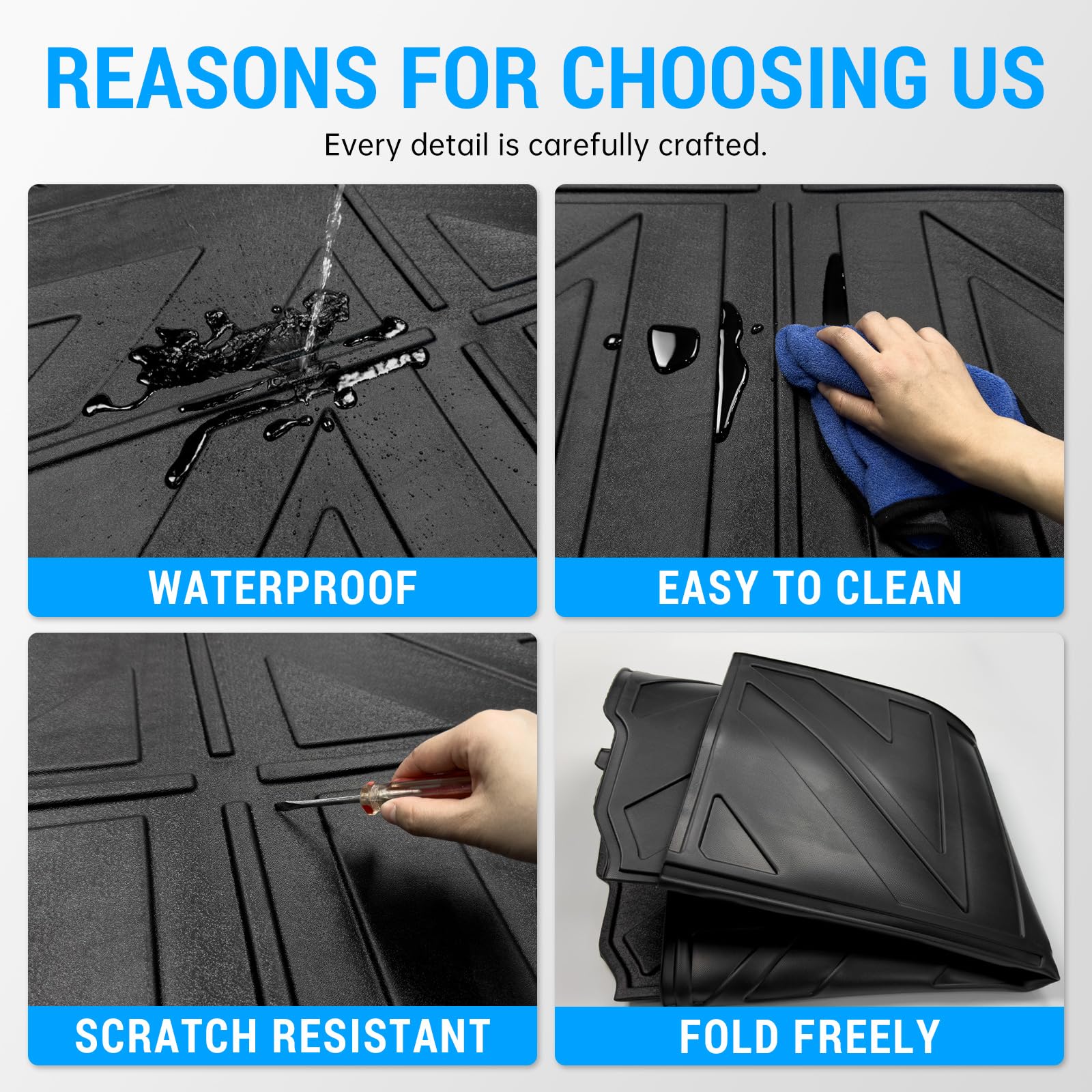Anti-Slip Truck Bed Mat for 2019-2024 Dodge Ram 1500 5.7ft Short Bed | Heavy Duty Bed Liner Accessories | Perfect for Hauling, Camping & Off-Road Protection