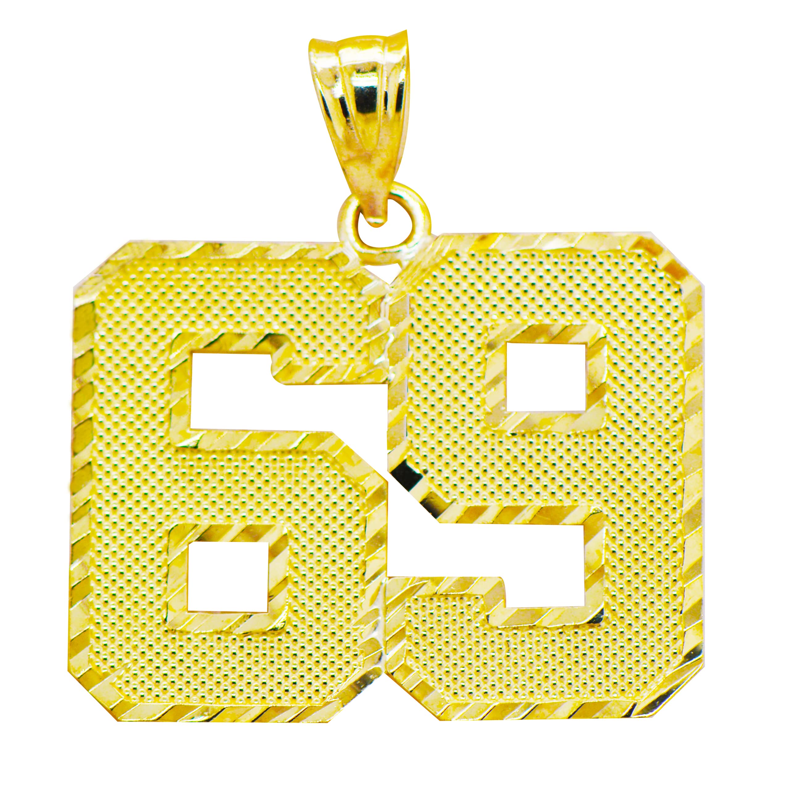 10K Yellow Gold Custom Jersey Number Charm Necklace Pendant - Personalized Two Digit Sports Jewelry for Men & Women - Perfect for Gifts, Game Days, and Sports Fans