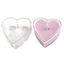 25-Pack Heart-Shaped Acrylic Tealight Candle Holders with Wicks - 1 Inch DIY Candle Making Supplies for Weddings, Parties, Home Decor & Romantic Gifts