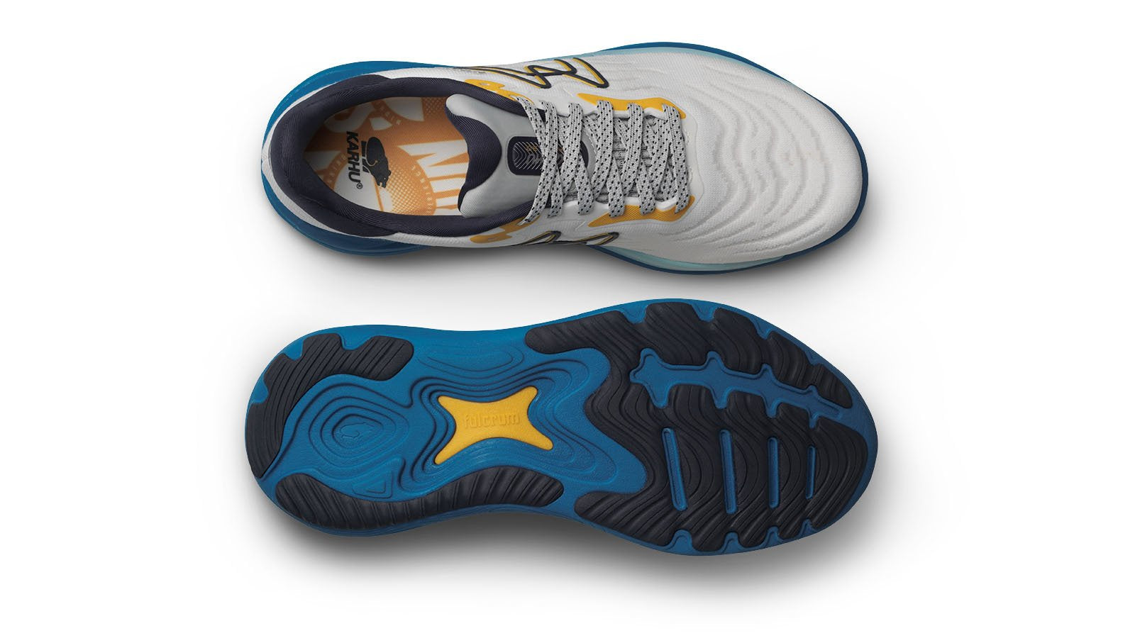 IKONI 3.0 Men's Running Shoes - White & Mood Indigo | Lightweight Breathable Athletic Sneakers for Jogging, Gym Workouts & Outdoor Activities