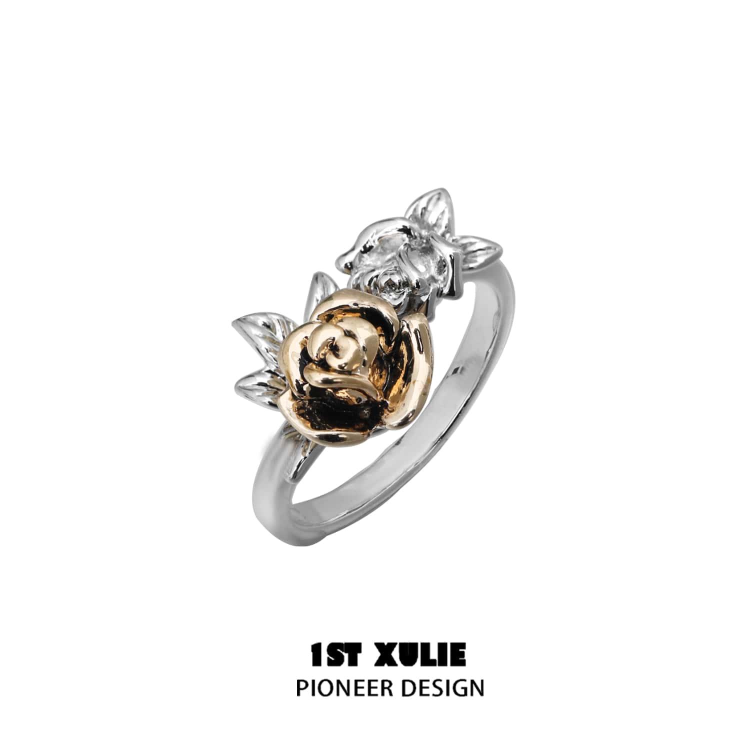 Golden Rose Open End Ring™ - Adjustable Minimalist Stackable Ring for Women, Dainty Gold Plated Jewelry Gift for Her - Perfect for Everyday Wear, Layering & Special Occasions