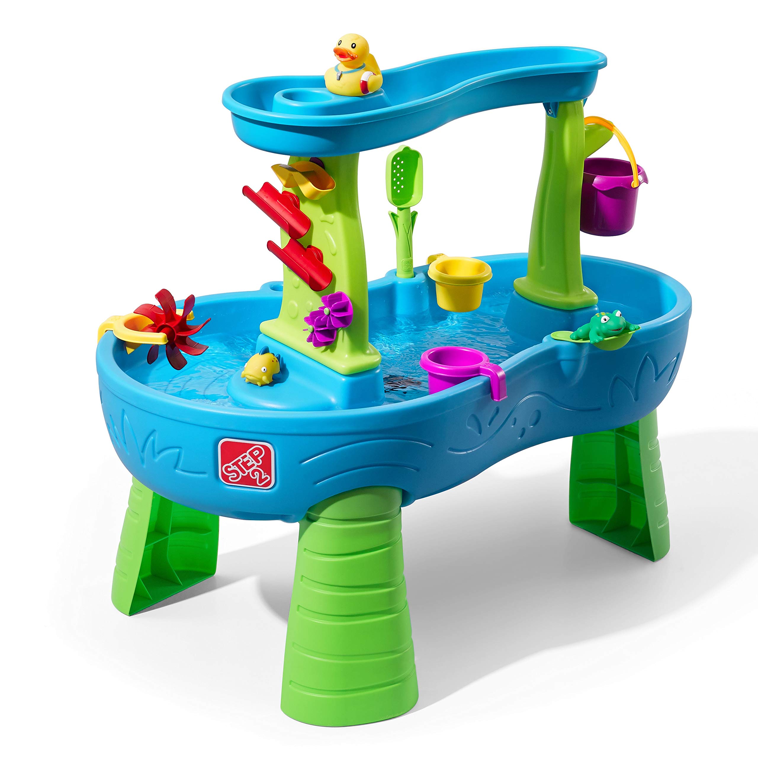 Step2 Rain Showers Splash Pond Water Table - Outdoor Water Play Activity Center for Toddlers & Kids Ages 1.5-8 Years with 13-Piece Accessory Set | Perfect for Backyard, Patio, Park & Summer Water Play