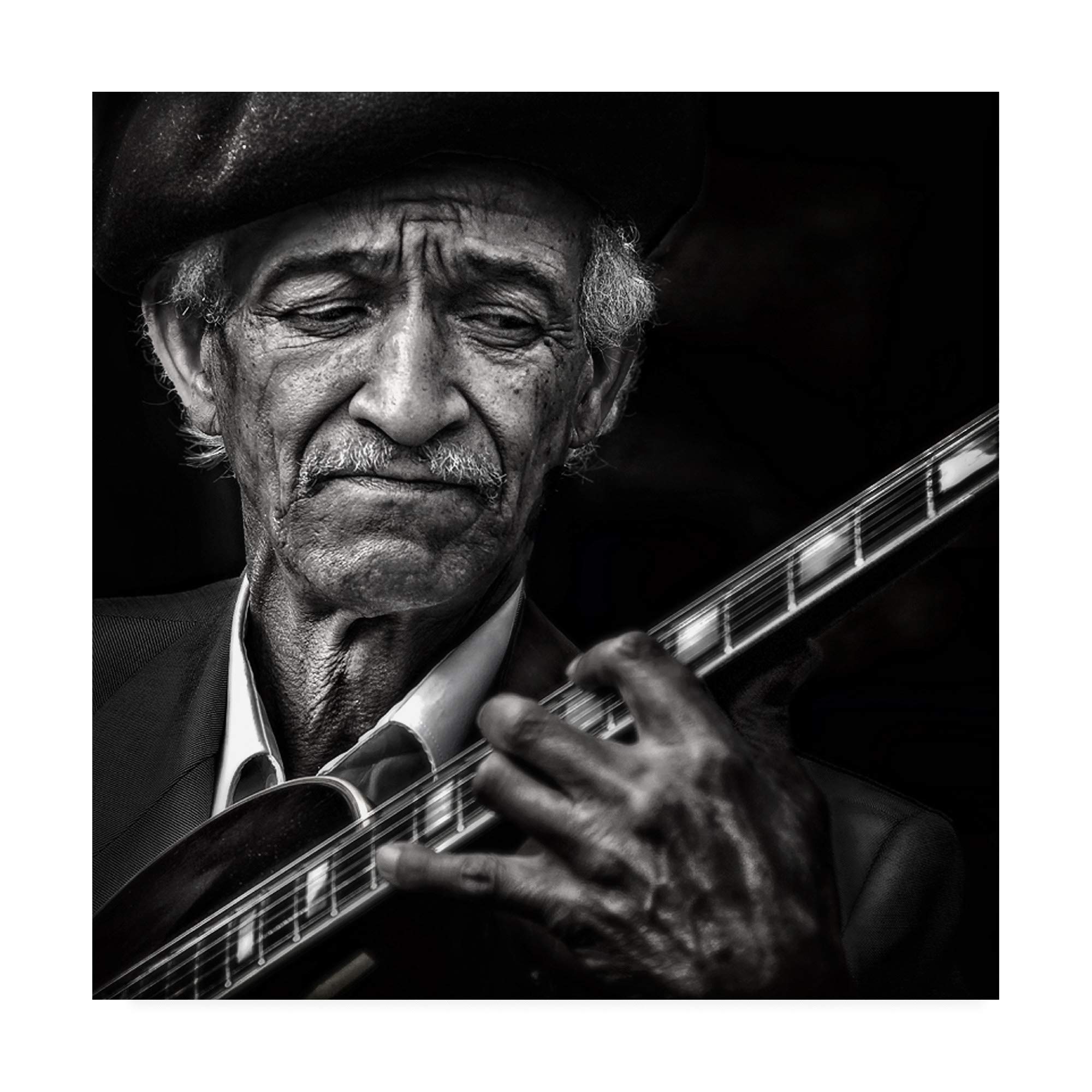Trademark Fine Art - Piet Flour's 'The Guitarist' 35x35 Canvas Wall Art - Perfect for Living Room, Bedroom & Office Decor