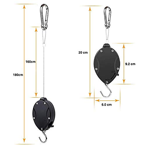 **Heavy Duty Retractable Plant Pulley Hook - Easy Reach Hanging Basket Hook for Garden Pots & Flower Baskets (1 Hook) - Perfect for Balcony, Patio & Indoor Plant Display**