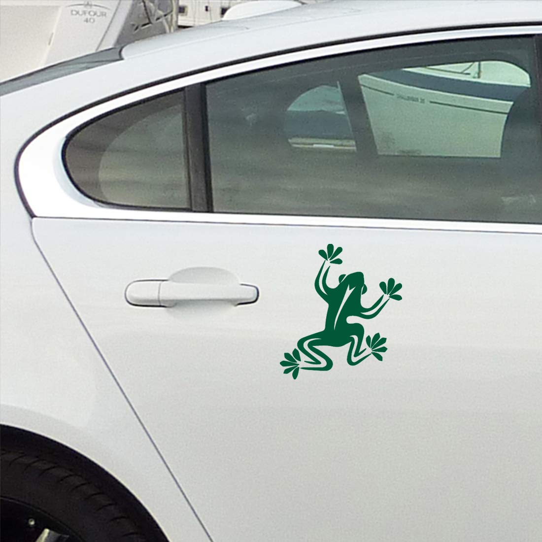 Premium Waterproof Vinyl Frog Decal Stickers (Set of 2) - Cute Green Animal Design for Laptop, Phone, Helmet, Car Window, Mug & Wall Decor - Perfect for Kids Rooms, Offices & DIY Projects