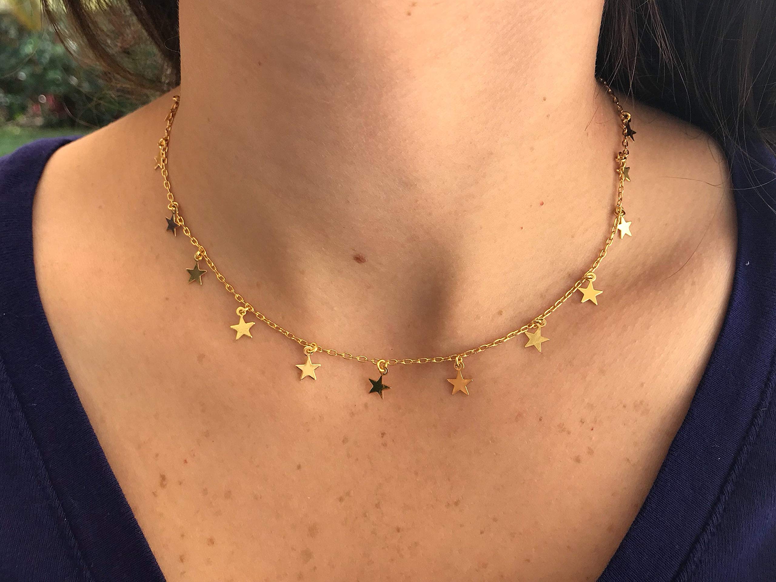 YANCHUN Star Layered Necklace Set - Adjustable Summer Beach Jewelry for Women, Trendy Choker & Charm Necklaces for Layering | Perfect for Vacation, Boho Outfits & Casual Wear
