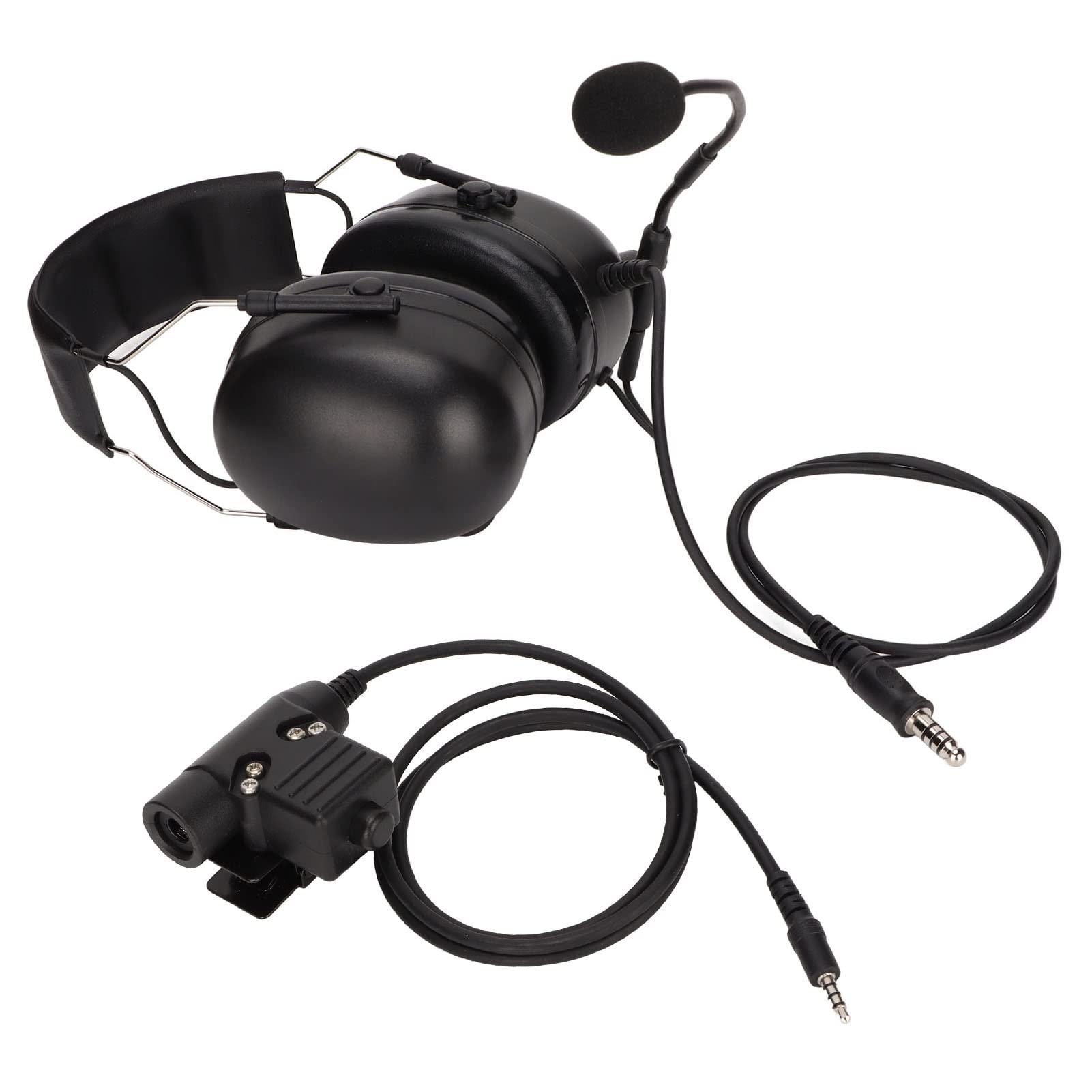 Jopwkuin Noise Cancelling Headphones with U94 PTT - 7.1mm 20Hz-160Hz Frequency Response, Flexible Wire, Hearing Protection for 3.5mm Cellphones - Perfect for Call Centers, Gaming, and Outdoor Activities