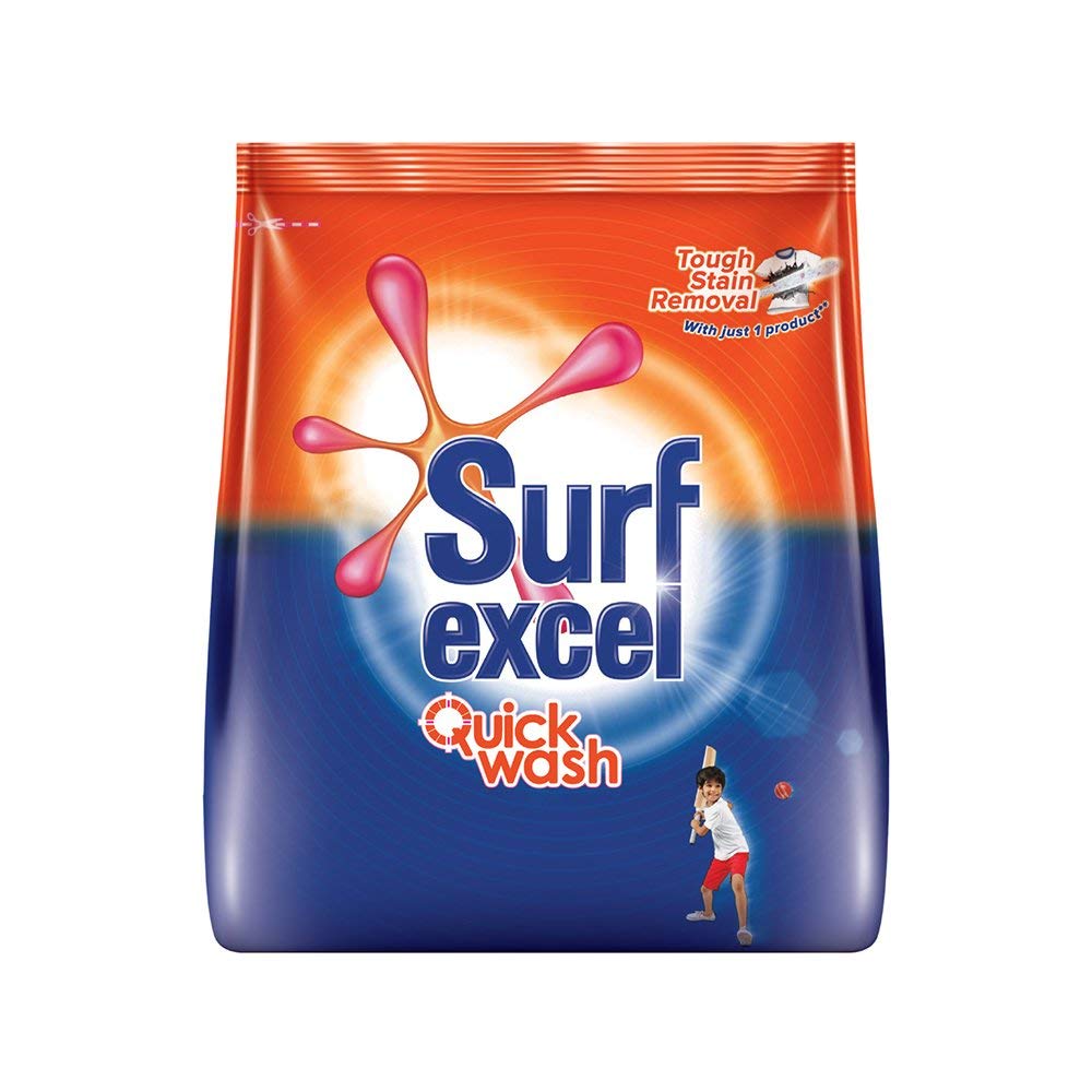 Surf Excel Quick Wash Detergent Powder 500g - Powerful Stain Removal for Clothes - Perfect for Laundry, Travel & Emergency Use